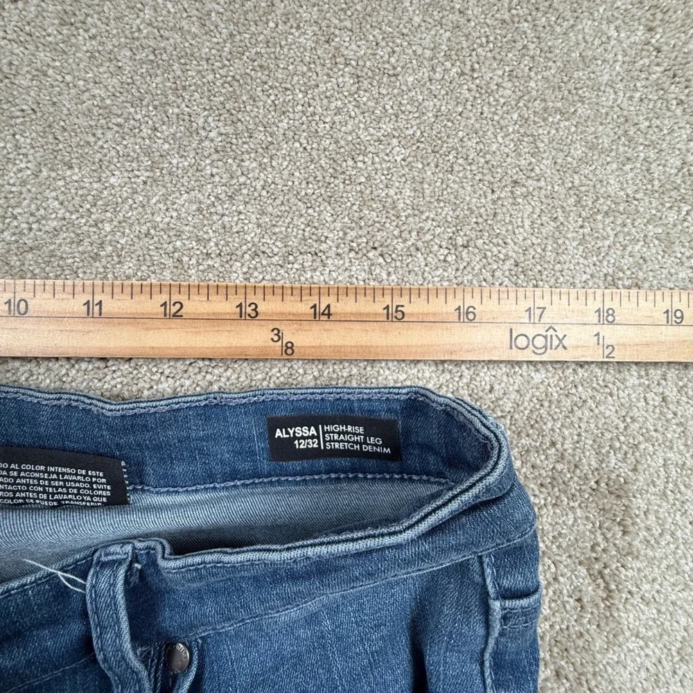 Buffalo David Bitton Alyssa High Rise Strt Leg Jeans Blue 12/32 Stretch Denim
